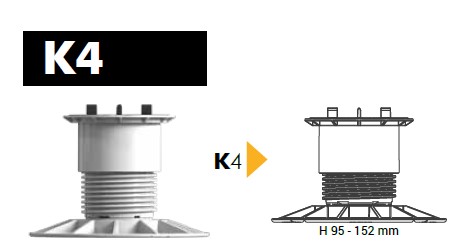 Säädettävä tasojalka K4 95-152mm